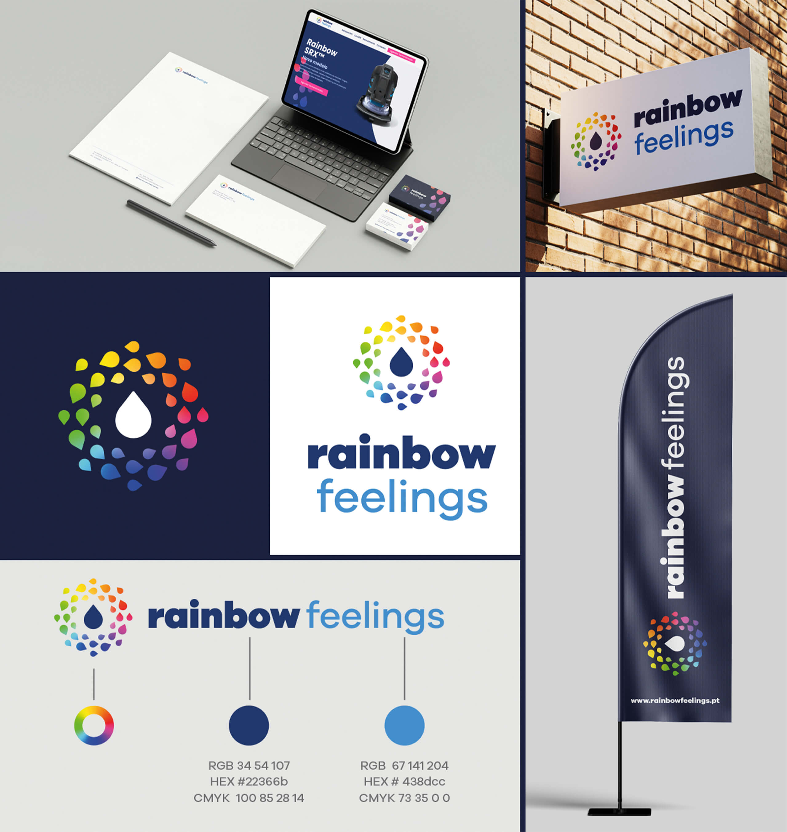 Portfolio de projetos Design e Web, Identidade visual - Rainbow Feelings